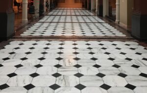 commercial space with freshly cleaned tile