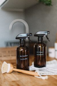 two bottles of all natural cleaning solution